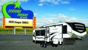 The all new 2020 Cougar 30RLS Fifth Wheel