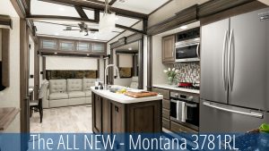 the BRAND NEW – 2020 Montana 3781RL Look at that kitchen!